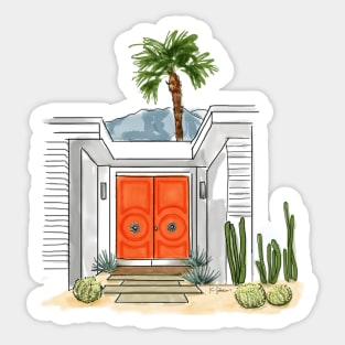 Palm Springs Orange Door- 2 Sticker